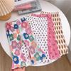 Calça boca de sino floral com bolinhas estilo coreano para meninas, fina de seda gelada, moderna, calça infantil para atacado
