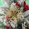 Decorações de Natal Flores Artificiais de Natal 14cm Flores Auspiciosas Pingentes para Árvore de Natal Flores com Pó Dourado