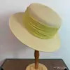 Sombrero de Paja Elegante Francés de Color Claro Estilo Resort de Alta Gama Sombrero de Ala Plana Ala Ancha Sombrero de Sol de Verano para Mujer