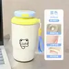 Taza isotérmica de doble boca con estampado de gatito y pez, suave y linda, transfronteriza, con cordón, adecuada para estudiantes, para ir al trabajo y para el coche, portátil y fácil de llevar