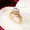 Comercio exterior transfronterizo nueva moda europea y americana lujo estilo corte avanzado incrustado circón de color joyería de anillo de nicho