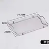 Bandeja de acero inoxidable de lujo Nordic Light rectangular con espejo bandeja de almacenamiento para el hogar sala de estar bandeja de almacenamiento para tazas de té hervidor
