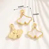 Pingente de Liga Metálica Incrustado com Madrepérola Natural de Forma Geométrica Especial Pingente de Concha de Ouro Branco Pulseira Colar Acessórios