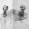 Estante de almacenamiento con ventosa de onda de agua, estante de almacenamiento triangular removible, almacenamiento de baño montado en la pared, montado en la pared sin perforar
