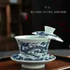 Tapa de cuenco para té de porcelana de hueso nueva Chaoshan, Tapa de cuenco ultrachica, Juego de cuencos Tres Talentos de 60 piezas, Tamaños grande, mediano y pequeño, Tapa de cuenco mini blanca al por mayor