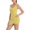 Vestido Deportivo 2025 de Venta Caliente Transfronteriza en Amazon con Pantalones Cortos Integrados, Almohadillas para el Pecho Desmontables y Bolsillos