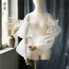 Lanterna Manga Sino Manga Noiva Borda Fita Branca Manga Longa Moda Destacável Manga de Casamento MM37
