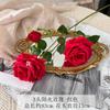 Flor de simulação de rosa 3 cabeças rosa sol flor de salão de casamento fileira de flores arranjo de flores flor de casamento casa comércio exterior flor artificial