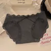 Bragas sexy puramente deseables para mujer con abertura alta y ribete de encaje, hechas de algodón puro con propiedades antibacterianas 10A, calzones transpirables de tiro bajo