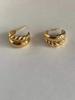 Pendientes antiguos franceses de plata esterlina 925 coreana de fin de semana, ligeros, de lujo, de alta textura, combinables, elegantes, de doble capa trenzada.