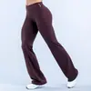 Soporta procesamiento y personalización OEM/ODM, pantalones acampanados sin costuras para mujer, tiro alto, control de abdomen, fitness, ciclismo, deportes, yoga, pantalones largos