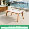 Silla de marco de aleación de aluminio minimalista moderna con respaldo de malla y juego de mesa de comedor de losa de roca, adecuado para restaurantes autoservicio de hotel y uso en exteriores