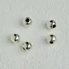 Contas Espaçadoras Redondas Vazadas de Cobre, Colar de Contas para Fio Artesanal Banhado a Prata, Contas de Posicionamento, Acessórios de Joias, Contas Soltas Lisas com Furo Reto