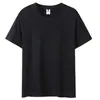 Camiseta Básica de Algodón Puro para Hombre, Manga Corta, Hombro Normal, Color Sólido, Casual, Cuello Redondo, Manga Media, Talla Grande, con Estampado de Logo, Venta al por Mayor