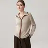 Cárdigan de cachemira con cuello de cremallera, nueva colección de invierno 2026, prenda base de color bloque para mujer, versátil y de corte holgado, prenda de abrigo gruesa