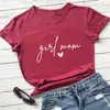 Camiseta Temática Dia das Mães Mãe de Menina Estação Independente da Amazon Camiseta de Manga Curta com Gola Redonda Europeia e Americana Camiseta de Manga Curta para Comércio Exterior