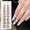 Decoraciones para arte de uñas de cristal K9 rosa brillante, con base sin fondo, polvo de cristal, azúcar de hielo, cristales en forma de huevo de paloma y bolas de cristal ligeras de lujo para arte de uñas