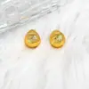 Nuevos Pendientes Dorados Plegados para Mujer, Pendientes de Botón Dorados de Diseño Exclusivo, Pendientes de Lujo Ligero y de Alta Gama para Mujer