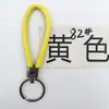 Cordón de cuero simple cuerda redonda PU llavero soporte para llaves de coche accesorio colgante para bolso anillo redondo colgante de regalo