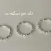 Anillo de Bambú Liso de Plata de Ley S925 Coreano Sin Piedras Diseño de Nicho Moda Coreana Elegante Anillo de Dedo Índice de Gama Alta
