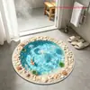 Tapete de cristal 3D para lago, resistente a manchas e fácil de limpar, adequado para salas de estar, uso doméstico, formato redondo, durável e ideal como capacho
