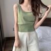 Camisole branco malha feminina verão estilo coreano interior curto slim olhar sem mangas top bonito volta exterior vestir all-match moda