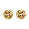 Pendientes de Aro Metálico con Nudo Retorcido Transfronterizos, Pendientes de Moda y Elegantes para Mujer, Redondos, Personalizados, Simples y de Alta Gama