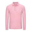 Camisa Polo de Algodão Puro com Gola Lapela Manga Longa para Primavera e Outono Camisa Promocional Camisa de Trabalho Corporativo Camisa Cultural Camiseta