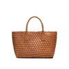 Bolso de Mujer Tejido a Mano Bolso Cruzado Casual Bolso para Viajes Diarios 2025 Lujo Accesible Gran Capacidad Bolso Tipo Cesta de Verduras Textura Bolso de Hombro