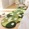 Alfombra de Musgo con Forma Especial para Dormitorio, Se Puede Usar Descalzo, Felpudo Grueso de Tira Larga Imitación Cachemir para Mesita de Noche