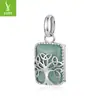 Yinziyun Original Retro Árbol de la Vida DIY Accesorios Colgantes Starlight Aventurina Verde Natural Piedra Cobre Chapado Blanco Dorado Cuentas