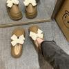 Zapatos Cerrados para Exteriores con Suelas Gruesas para Mujer, Pantuflas Cálidas de Algodón, Estilo Popular en Línea, Mary Jane con Lazo, Nuevo Modelo Otoño e Invierno 2025
