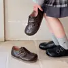 Zapatos Infantiles Brogue Retro para Primavera y Otoño, Zapatos de Piel para Niños Pequeños, Zapatos Estilo Birkenstock para Niñas, Mocasines para Niños de Suela Blanda, Completamente Cerrados