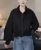 Chaqueta corta de béisbol de color liso con cuello alto y doble cremallera para mujer, temporada primavera y otoño 2026, holgada, corte ajustado, versátil, casual, abrigo de moda