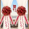 Decoração de Quarto de Casamento, Decoração de Sala de Estar, Cortinas, Caractere de Felicidade Dupla, Enfeites de Flores Puxados à Mão, Decorações Pendentes, Fitas, Suprimentos de Casamento para os Quartos da Noiva e do Noivo