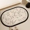 Tapete de Pé Suave Estilo Wabi-Sabi Transfronteiriço de Terra de Diatomáceas, Tapete de Chão Absorvente para Banheiro, Tapete Antiderrapante de Secagem Rápida para Entrada de Banheiro