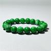 Pulsera Verde Seca Jade Dragón de Hierro Jade en Bruto Pulsera de Cuentas Redondas Jade Roca de Cuarzo Cuerda de Cuentas Fondo Blanco Pulsera de Jade Jade Frío Verde