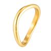Anillo simple y curvo de acero de titanio galvanizado, anillo de cola de alta calidad de oro de 18 quilates, accesorios de viento frío de nicho femenino, al por mayor