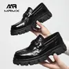 [Personalizado] Zapatos de Piel para Hombre 2024 Nuevo Estilo Británico Casual de Negocios Gama Alta Negro Bajos Redondos Sin Cordones