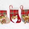 Calcetines pequeños decorativos navideños, calcetines de Papá Noel, muñeco de nieve, ciervo, calcetines de árbol de Navidad, colgante, bolsa de regalo
