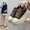 Sapatos de Algodão Casual Esportivo Outono Inverno Sola Grossa Antiderrapante Fofos 2026 Novos Versáteis Para Estudantes Aumentam a Altura Casuais Para Usar Fora Forro Simples