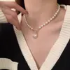 Colar Minimalista de Zircônia Geométrica Pérola Estilo Coreano, Corrente de Clavícula Levemente Luxuosa e de Alto Padrão, Joia de Nicho Fashion e Exquisite