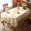 Mantel de Mesa Estilo Americano, Mantel Ovalado, Impermeable, Resistente al Aceite, Tela Cubierta Lavable, Lujo Ligero, Atmósfera de Gama Alta, Mantel de Mesa de Café