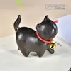 Gato tallado de ébano Portaplumas de oficina Adornos de escritorio creativos Juguete de sándalo púrpura Pieza de mano Colgante para mascotas