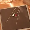 Populares Aretes Naturales de Calabaza Madreperla, Exquisitos Aretes de Esmalte Rojo de Doble Cara Usables de Nicho, Accesorios para Orejas de Moda y Estilo