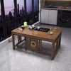 Nova Mesa de Chá e Conjunto de Cadeiras Estilo Chinês de Madeira Maciça Pequena Mesa de Chá para Casa com Chaleira Integrada Mesa de Chá Conjunto de Chá