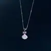 ¡Encontré un tesoro! Collar de Concha Rosa-Azul Degradado para Mujer, Diseño de Nicho, Cadena Dulce para Clavícula, Accesorio Pequeño y Delicado