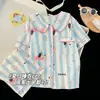 Conjunto de Tres Piezas de Pijamas Infantiles para Niñas, Algodón Nube, Estilo Princesa Primavera y Verano, Nuevo Estilo 2026, Manga Corta, Ropa de Casa Dulce y Linda para Niñas