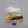 100 conjuntos diâmetro interno 12mm dourado prateado cobre metal ilhós de ar ilhós fivela ferramenta conjunto lona lona ilhós de vapor