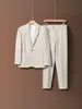Conjunto de terno casual de alta qualidade para homens, terno de duas peças estilo coreano slim fit profissional para negócios, terno de noivo para casamento